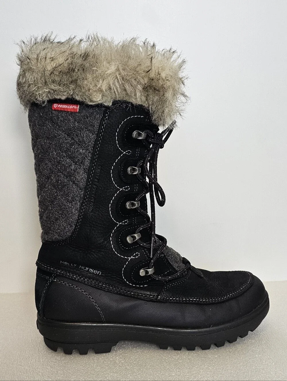 Helly Hansen Garibaldi VL Women Winter Boots 8.5 Black Faux Fur Waterproof